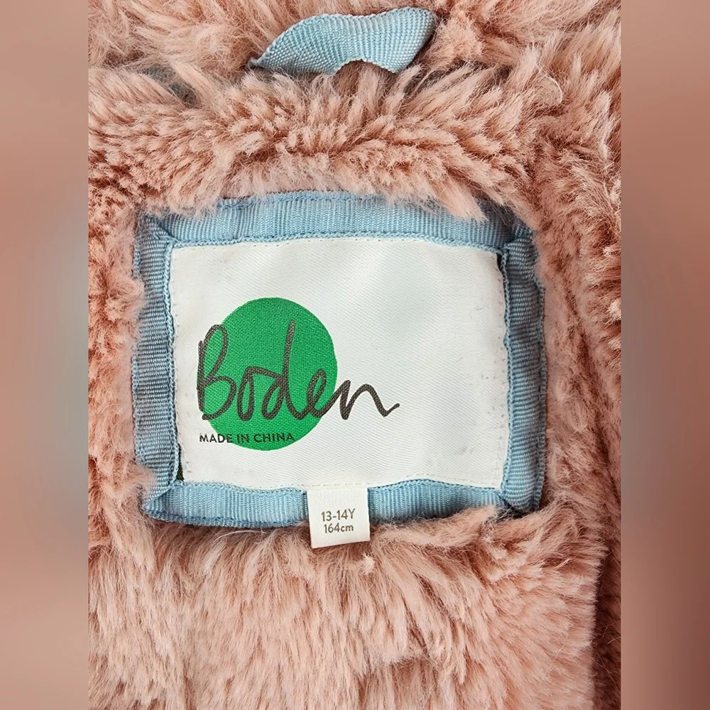 Boden Girls Sherpa Lined Hooded Puffer Coat Parka Jacket sz 13-14Y